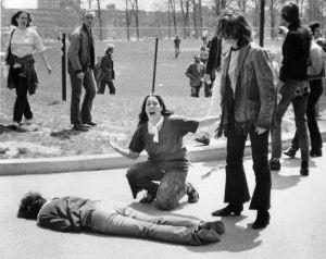 Pic of dead student on the ground on Kent State campus