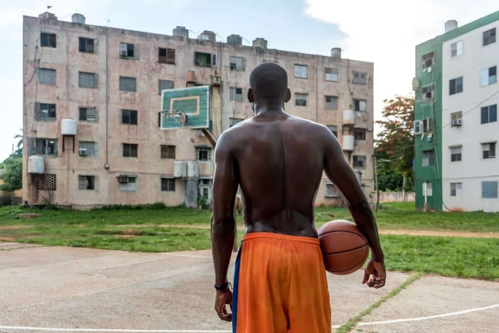 Picture of man on basketball court