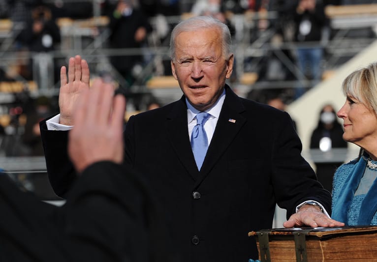 President Biden taking the oath of office to the presidency 2021