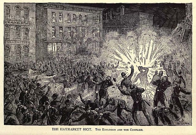 Explosion that set off the Haymarket Riot in 1886