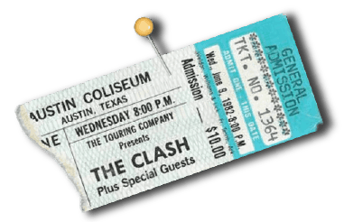 ticket stub from The Clash