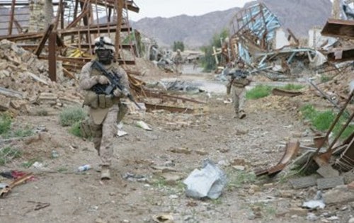 The scene in Now Zad, Helmand Province, Afghanistan after U.S. Marines arrived